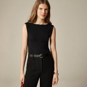 J. Crew Women's Refined Rib Shell Tank Top Sleeveless Black Size XS NWT